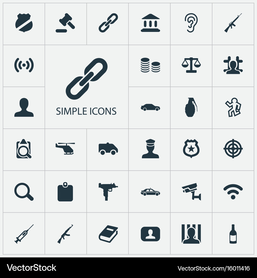 Set of simple fault icons elements person overhear vector image