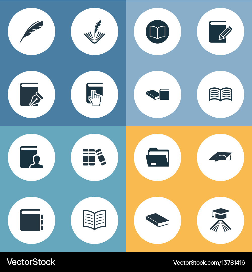 Set of simple knowledge icons vector image