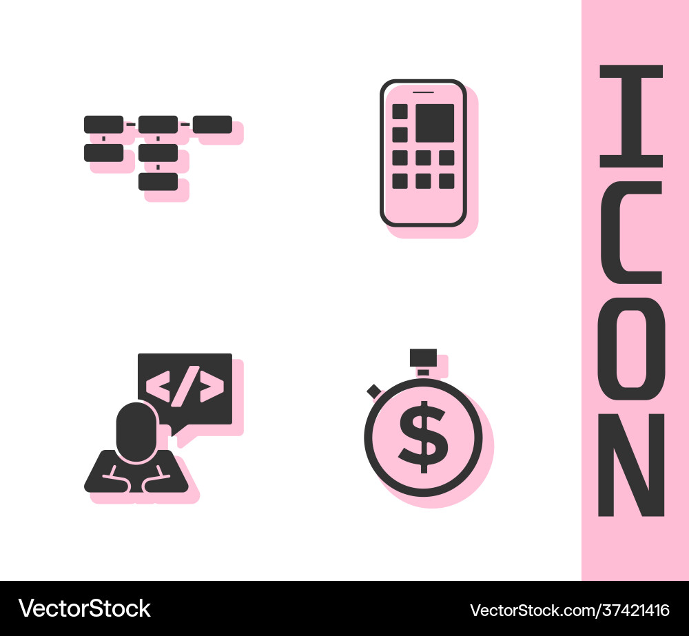 Set time is money site map front end development Set time is money site map front end development vector image