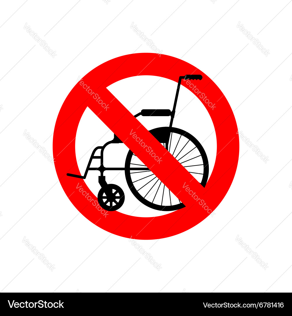 Stop wheelchair prohibited disability ban Vector Image