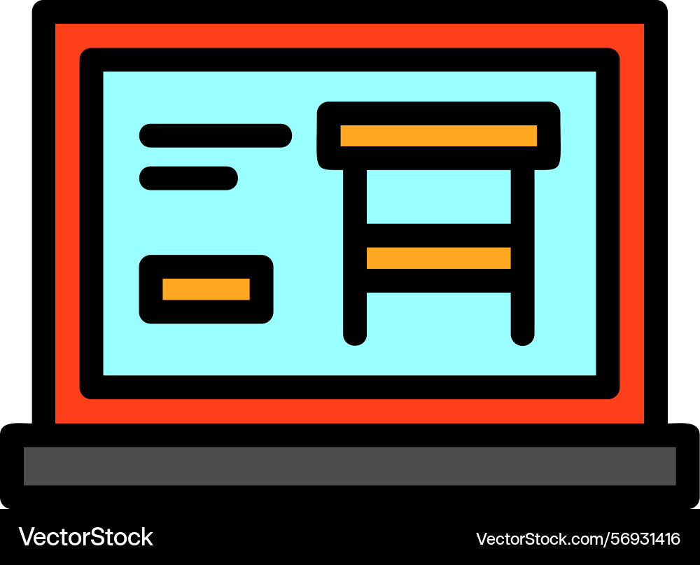 Table line filled style icon design Vector Image