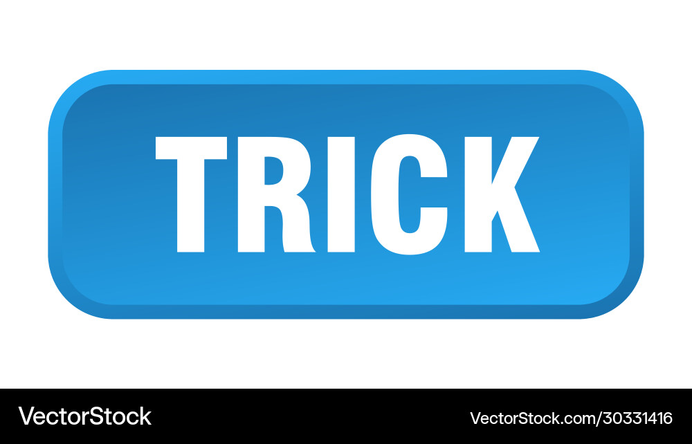 Trick button square 3d push vector image