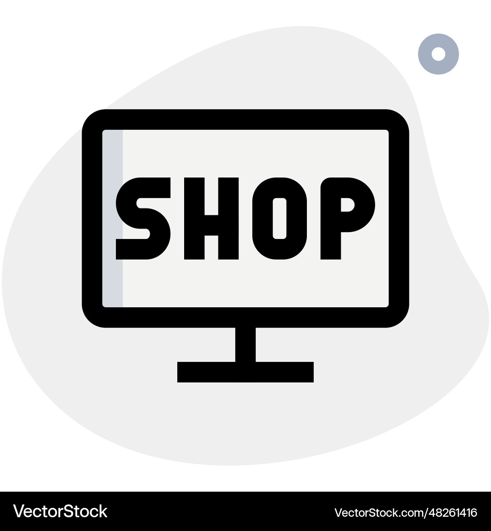 Using a computer for conducting shopping online vector image