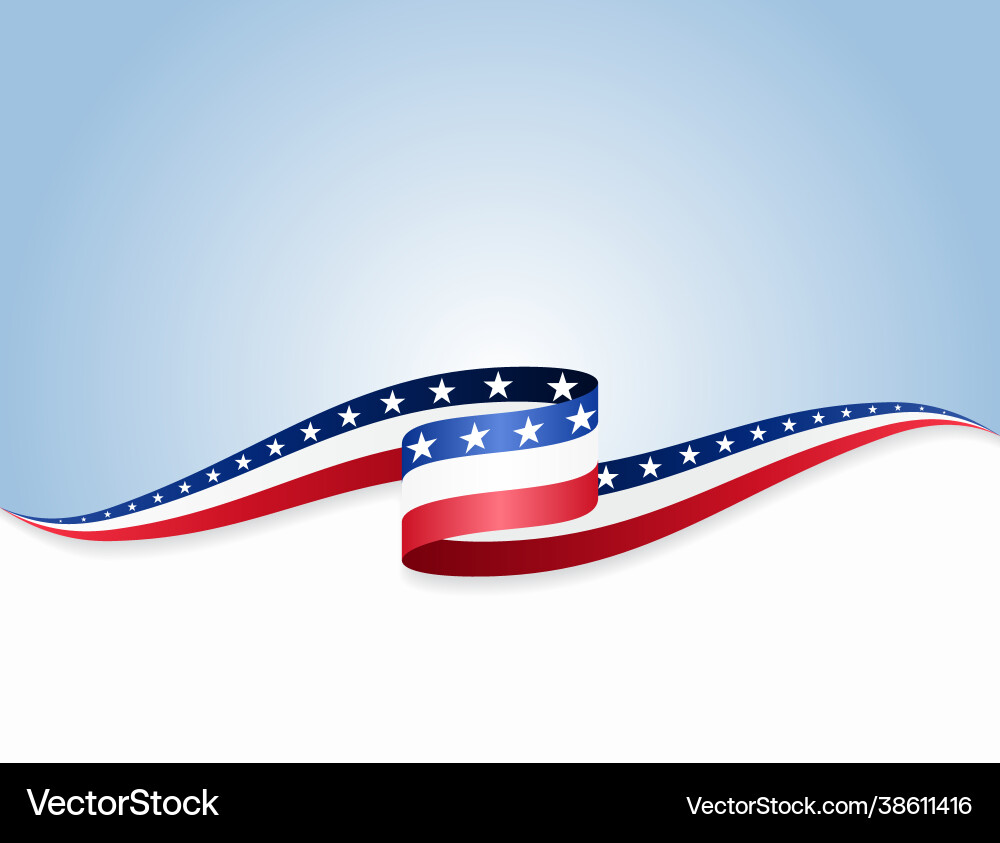 Wavy American Flag Background vector image
