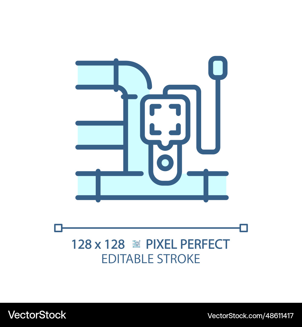 2d customizable thin linear blue pipeline 2d customizable thin linear blue pipeline vector image