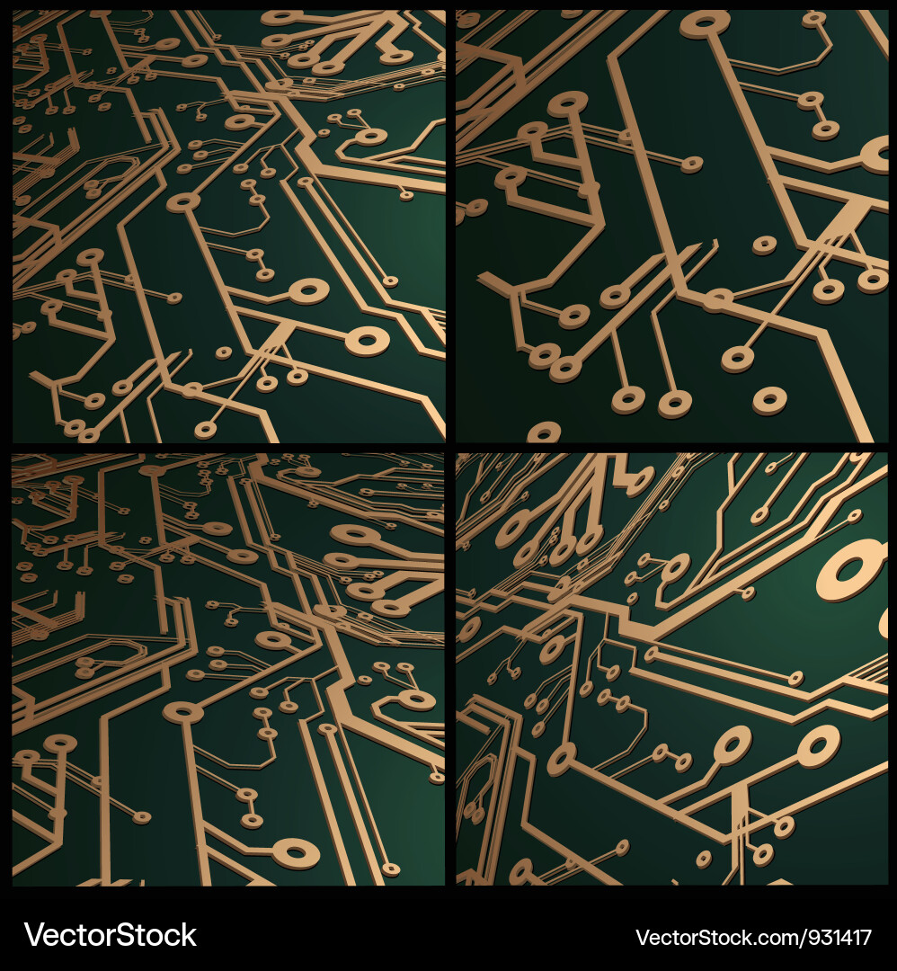 3D Circuit Board Pattern Vector Image