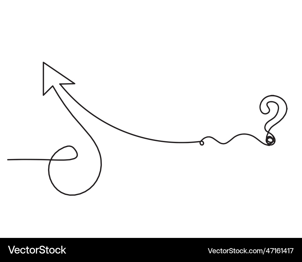 Abstract continuous lines arrows and question Abstract continuous lines arrows and question vector image