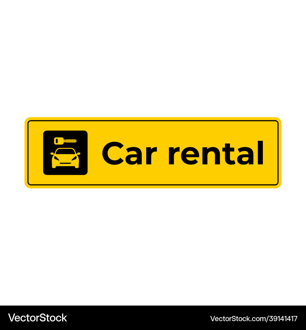 Car Rental Sign Vector Image