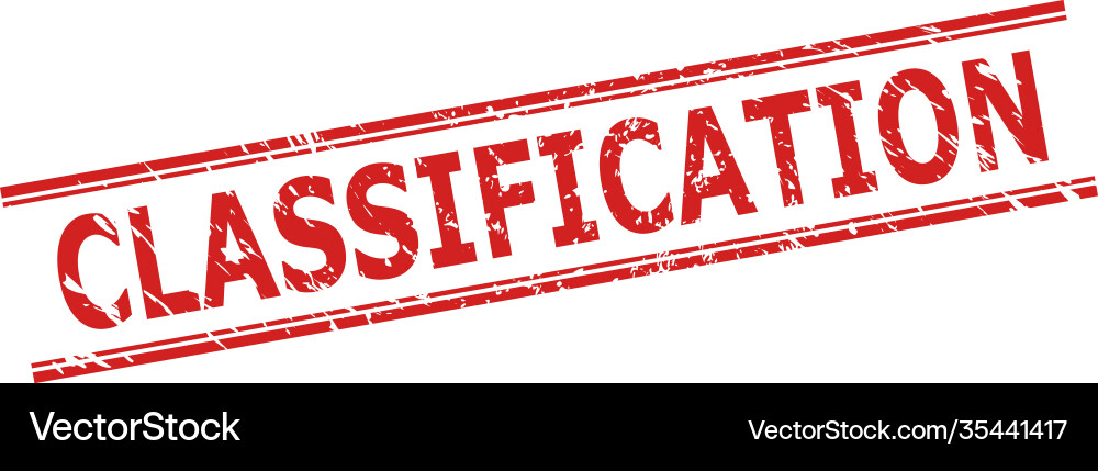 Classification seal with grunged style and double Vector Image