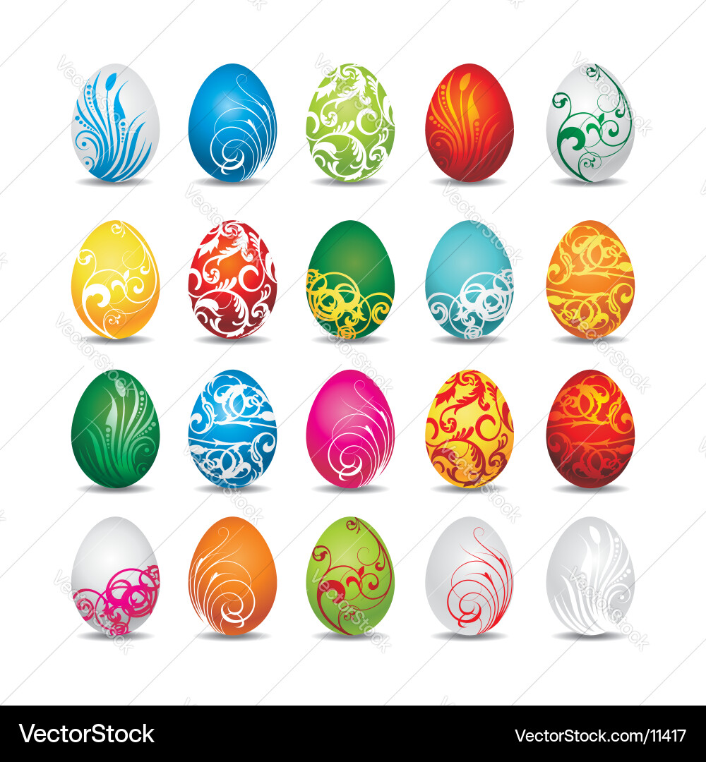 Colorful Easter Eggs Vector Image