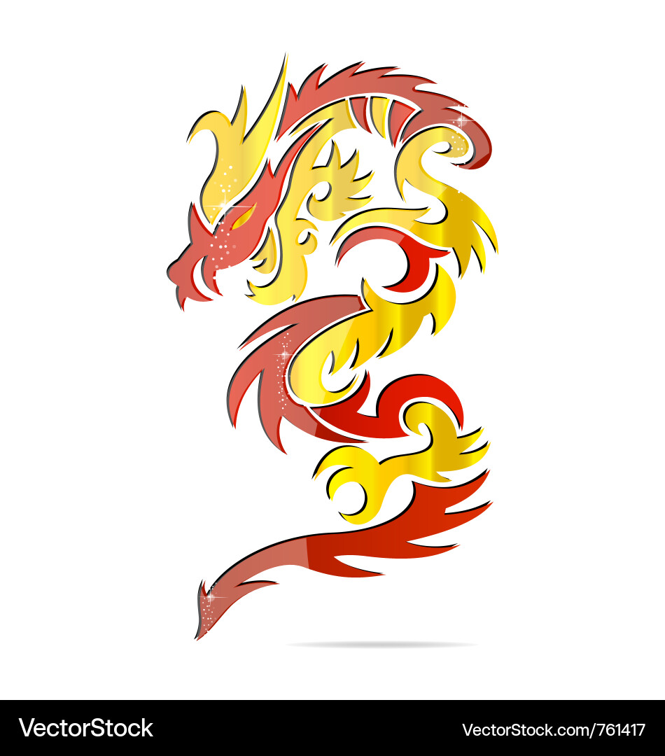 Fiery Asian Dragon vector image