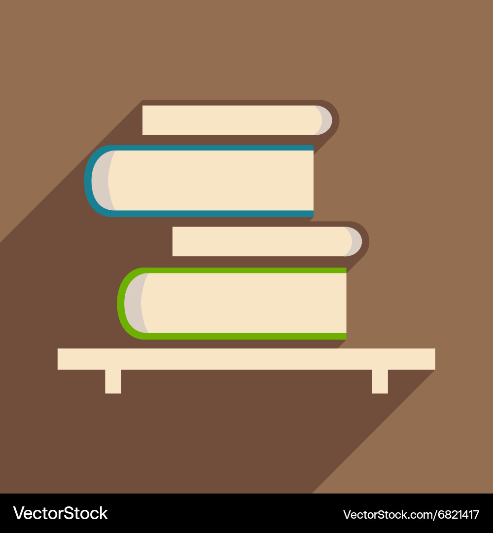Flat with shadow icon and mobile application book vector image