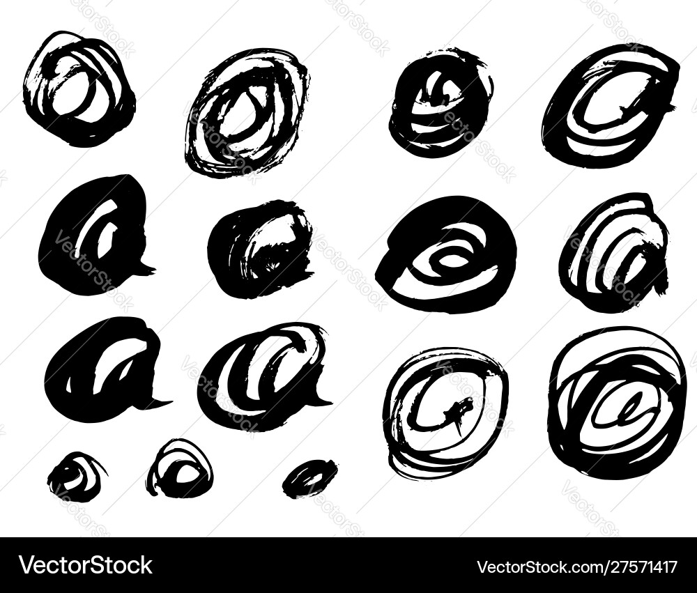 Grunge spiral circle drawn with ink pen stroke Grunge spiral circle drawn with ink pen stroke vector image