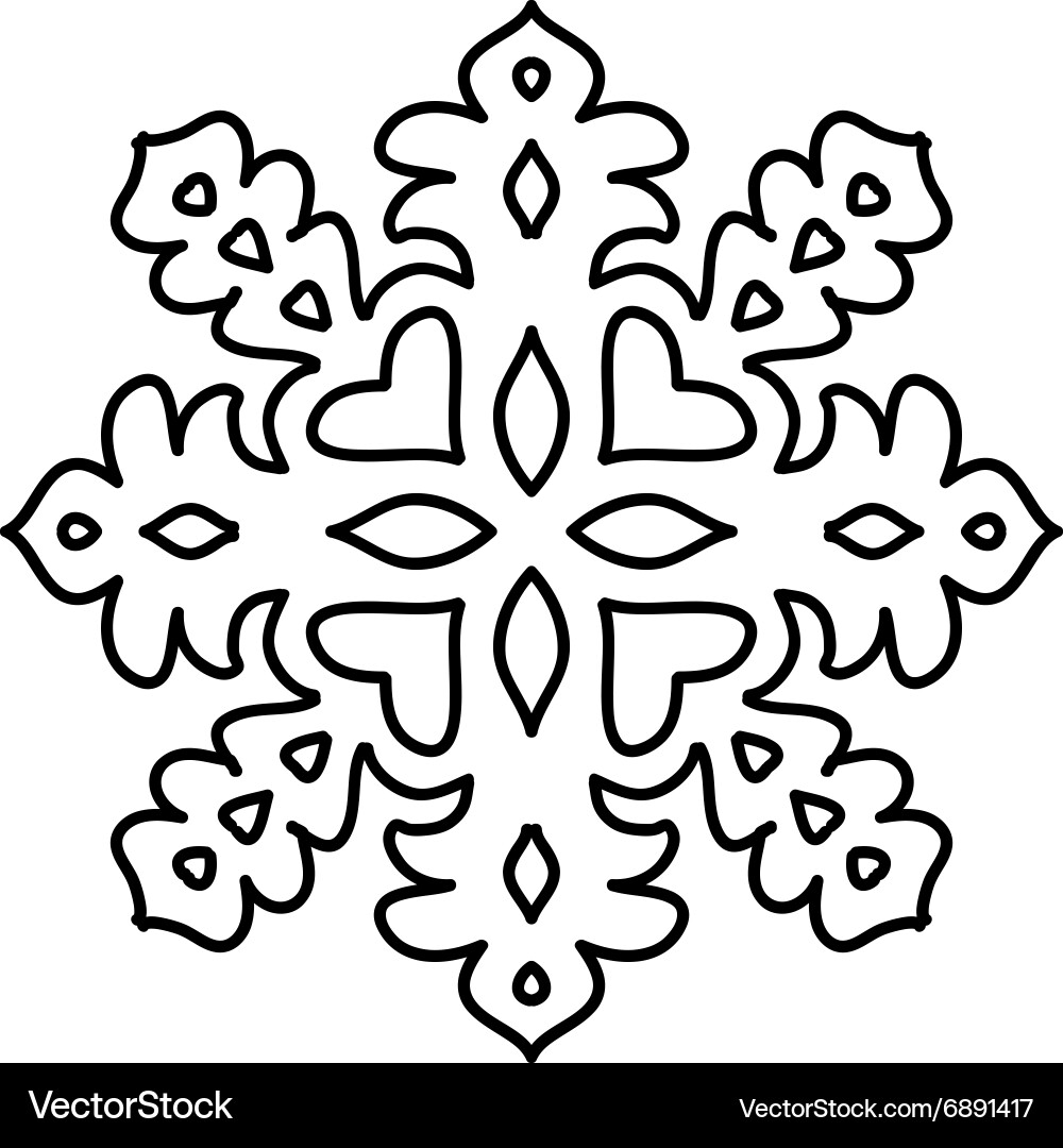 Isolated snowflake pattern on white background Vector Image