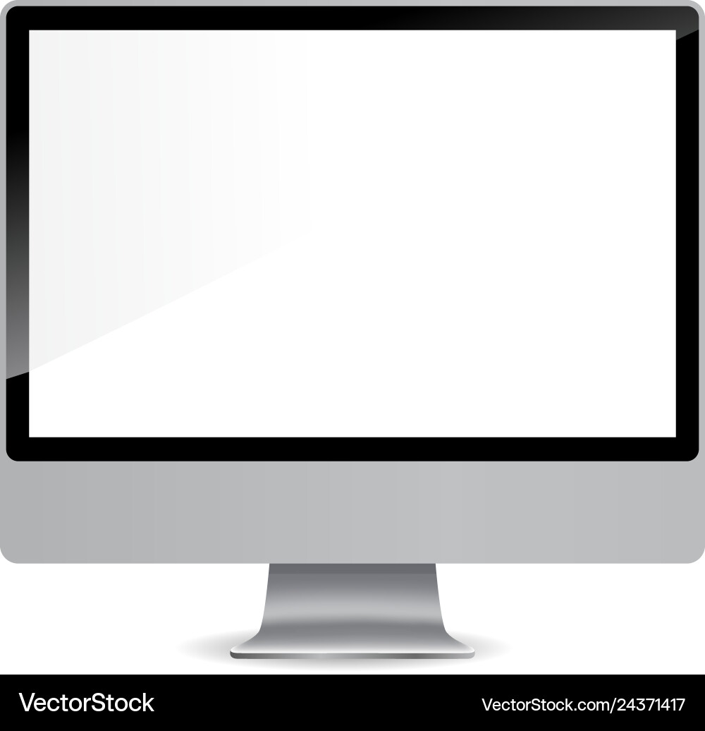 Monitor with a shadow on gray background Monitor with a shadow on gray background vector image