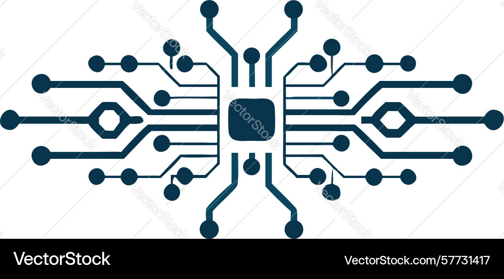 Networked circuit board interconnected tech vector image