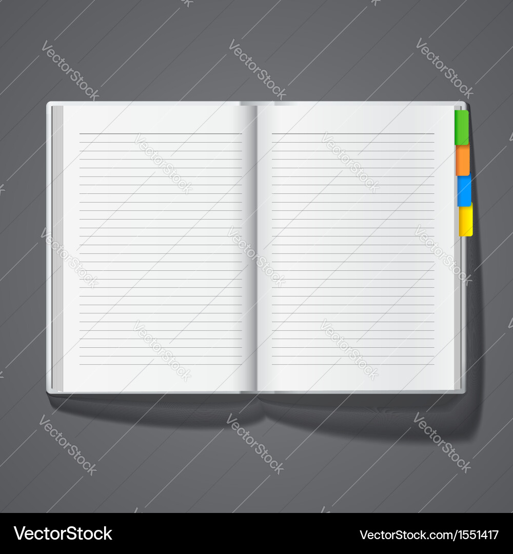 Open Notebook Pages Vector Image