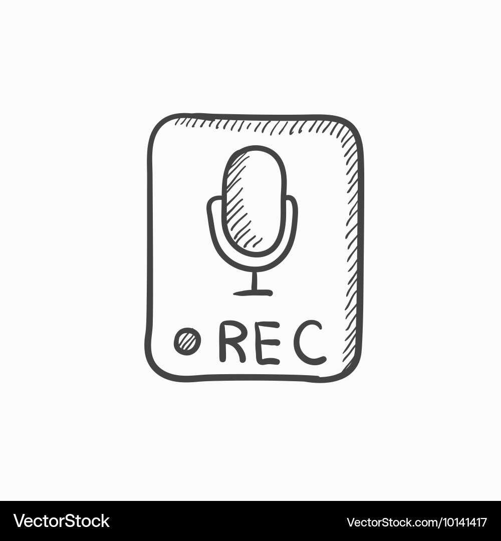 Record button sketch icon Vector Image