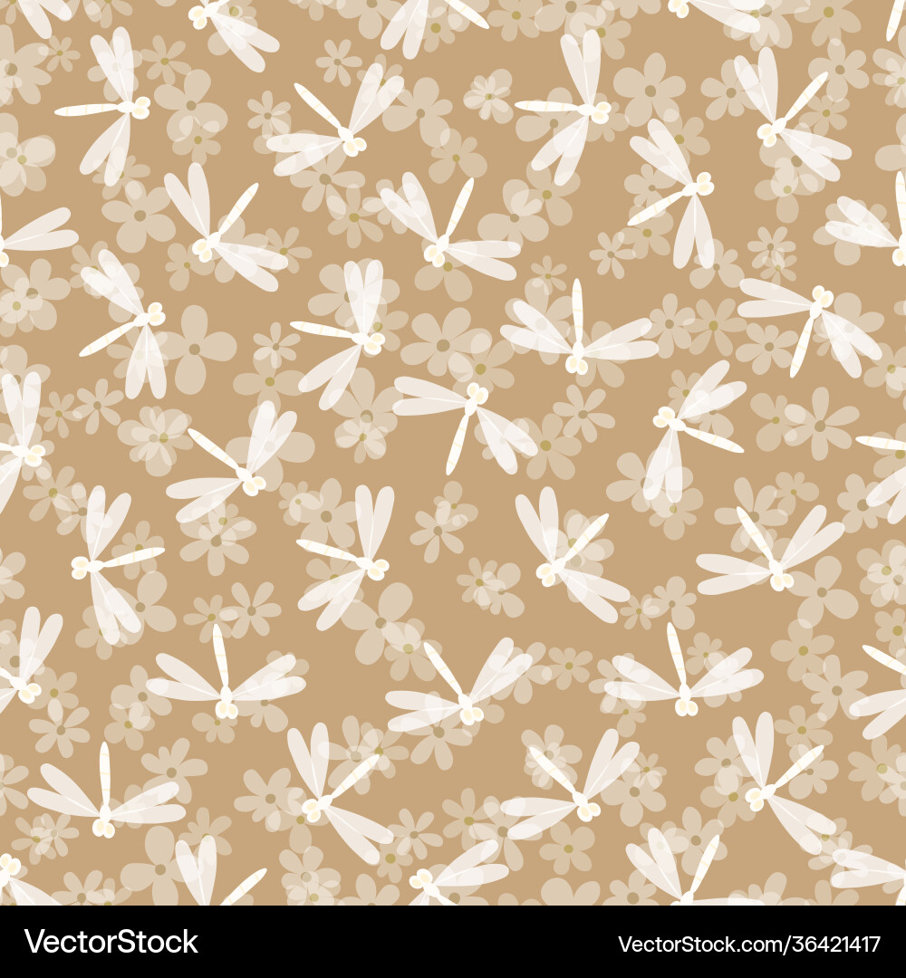 Seamless pattern with dragonfly on color Seamless pattern with dragonfly on color Vector Image