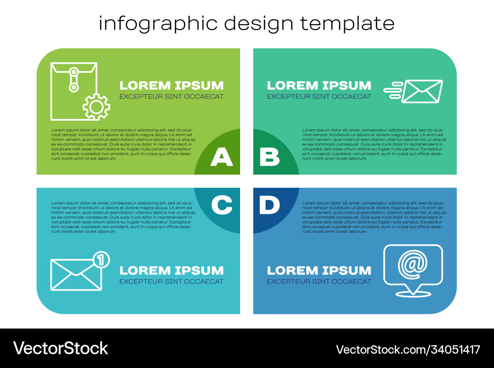 Set line envelope setting mail and e Vector Image