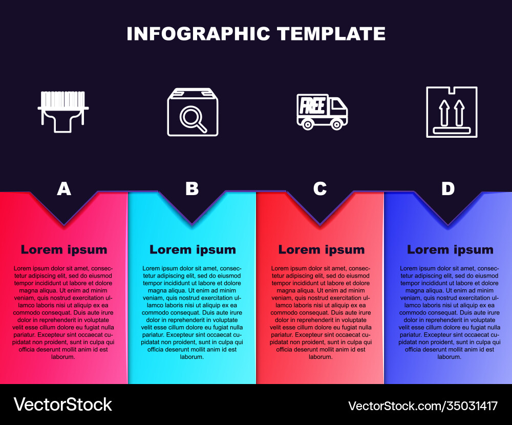 Set line scanner scanning bar code search package Set line scanner scanning bar code search package vector image