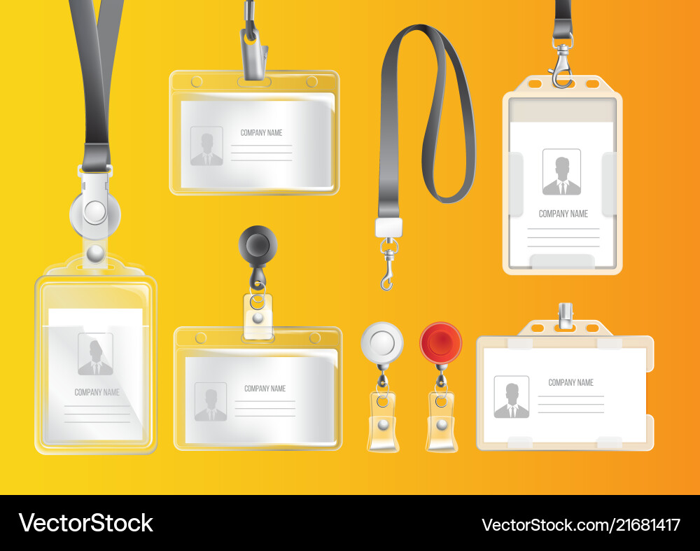 Set of badges and id cards Set of badges and id cards vector image