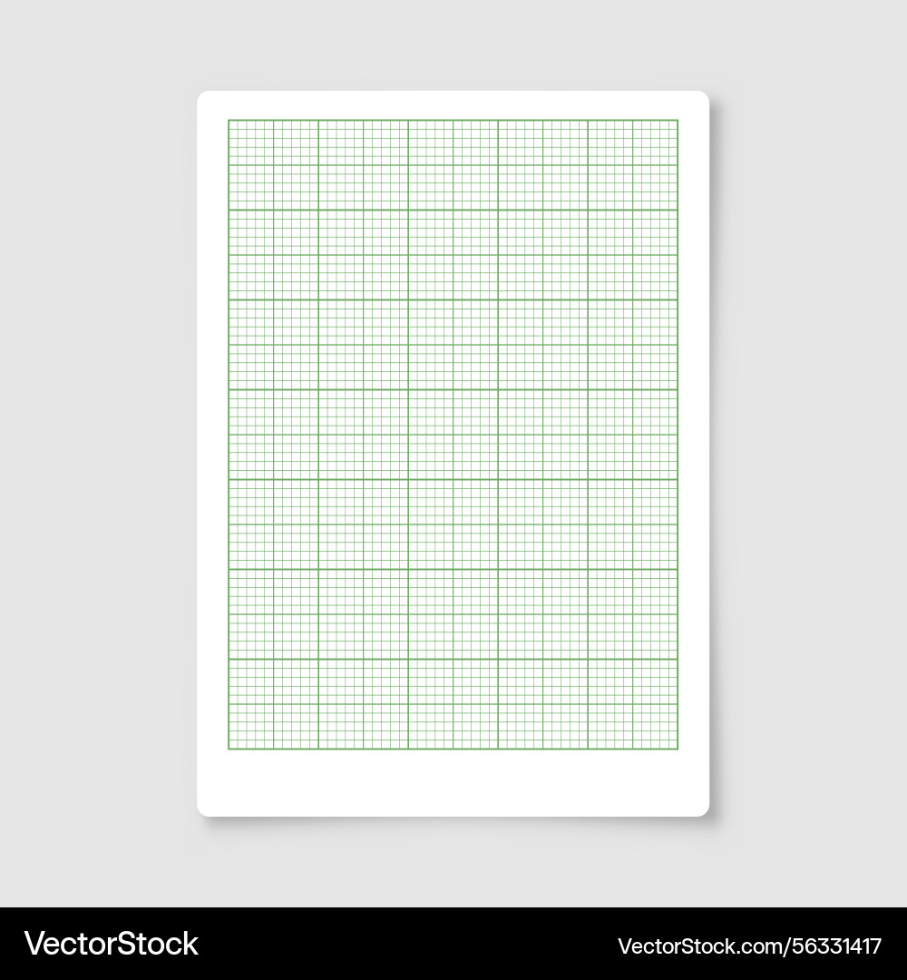 Sheet of graph paper with grid millimeter vector image