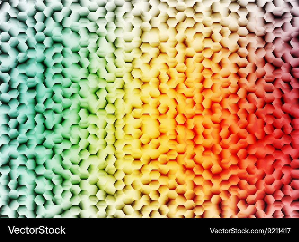 Simple colorful hexagonal background vector image
