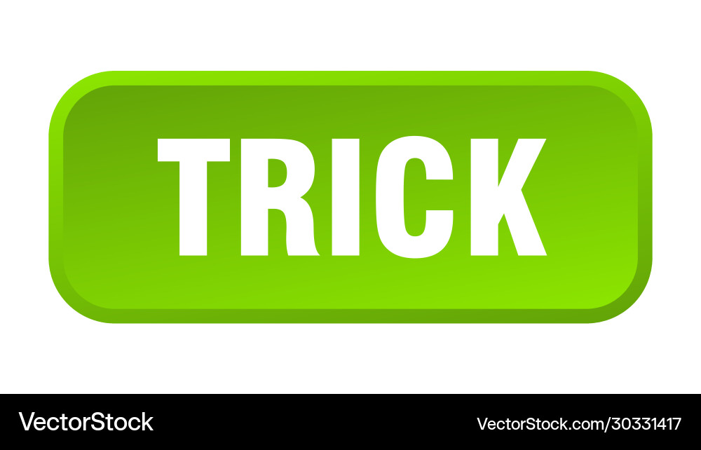 Trick button square 3d push Vector Image