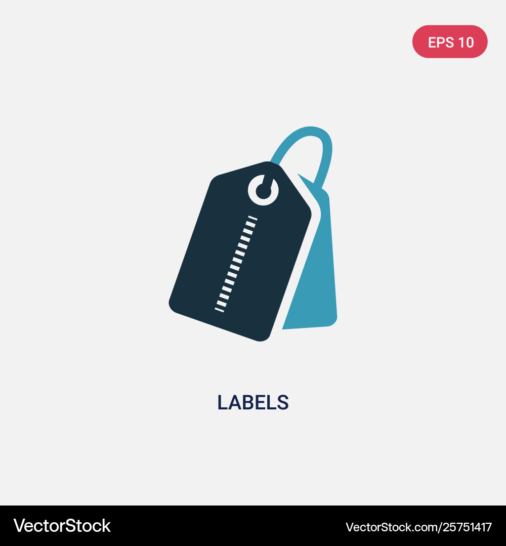 Two color labels icon from user interface concept vector image