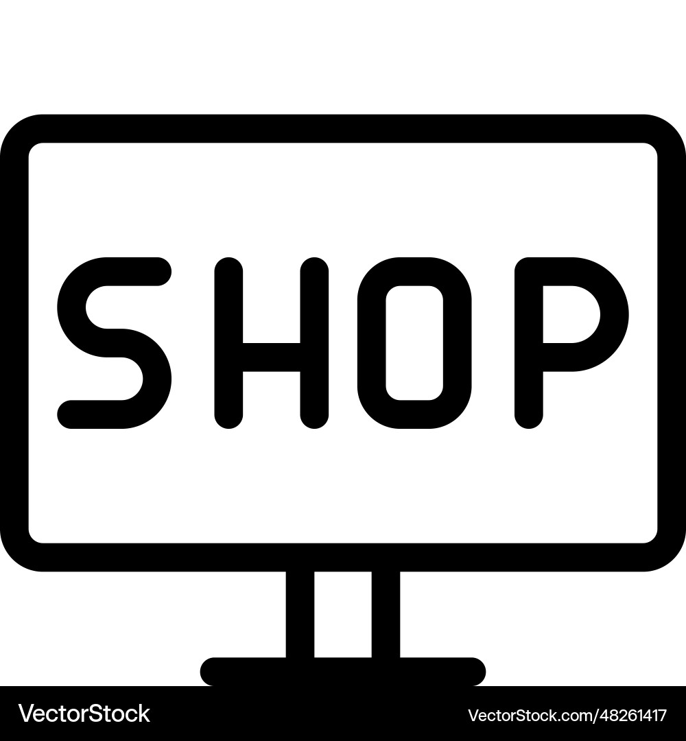 Using a computer for conducting shopping online vector image