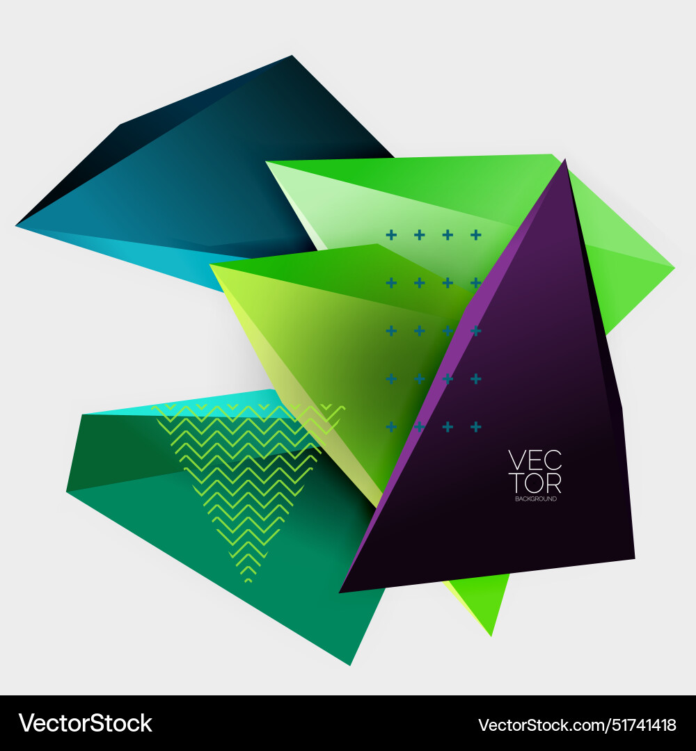 3d triangles geometric abstract background Vector Image