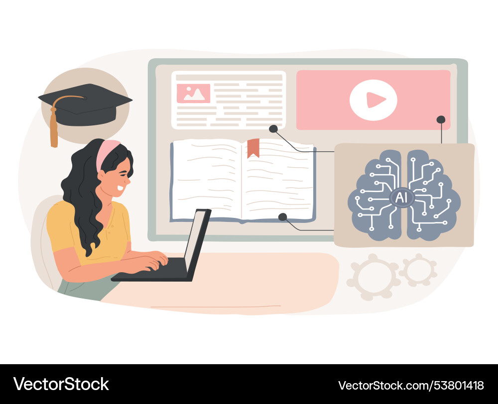 Ai-optimized educational resources abstract Ai-optimized educational resources abstract vector image