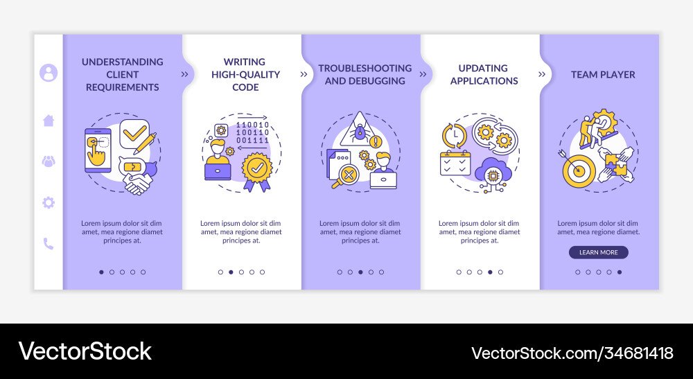 App developer skills onboarding template App developer skills onboarding template vector image