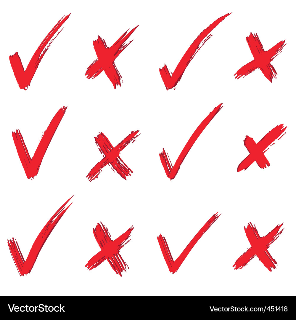Collection of Red Check Marks vector image