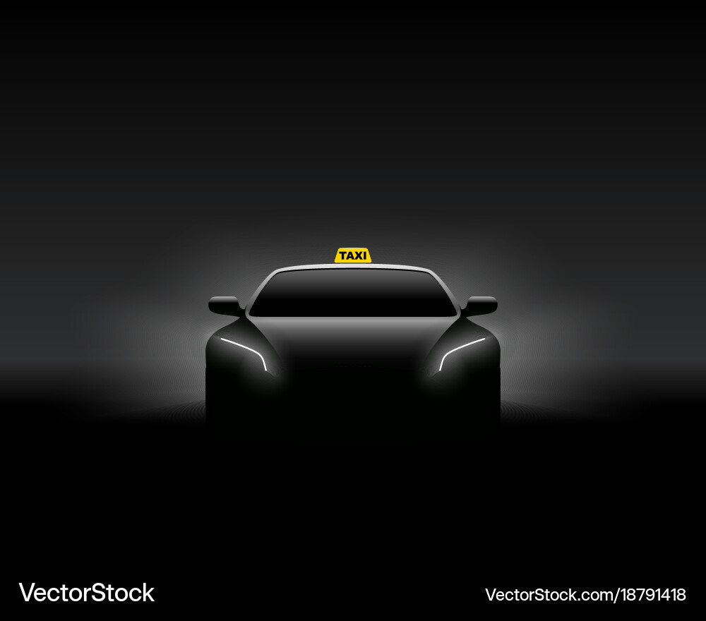 Dark Taxi Silhouette Vektorbild