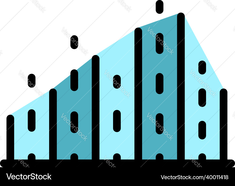 Dots and lines columns icon color outline Dots and lines columns icon color outline vector image