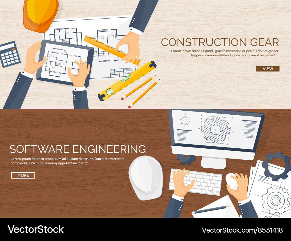 Engineering and architecture vector image