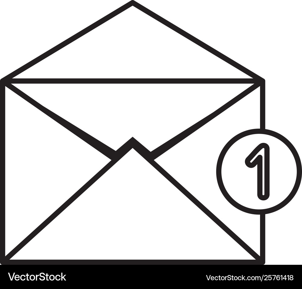 Envelope mail with counter number Envelope mail with counter number Vector Image