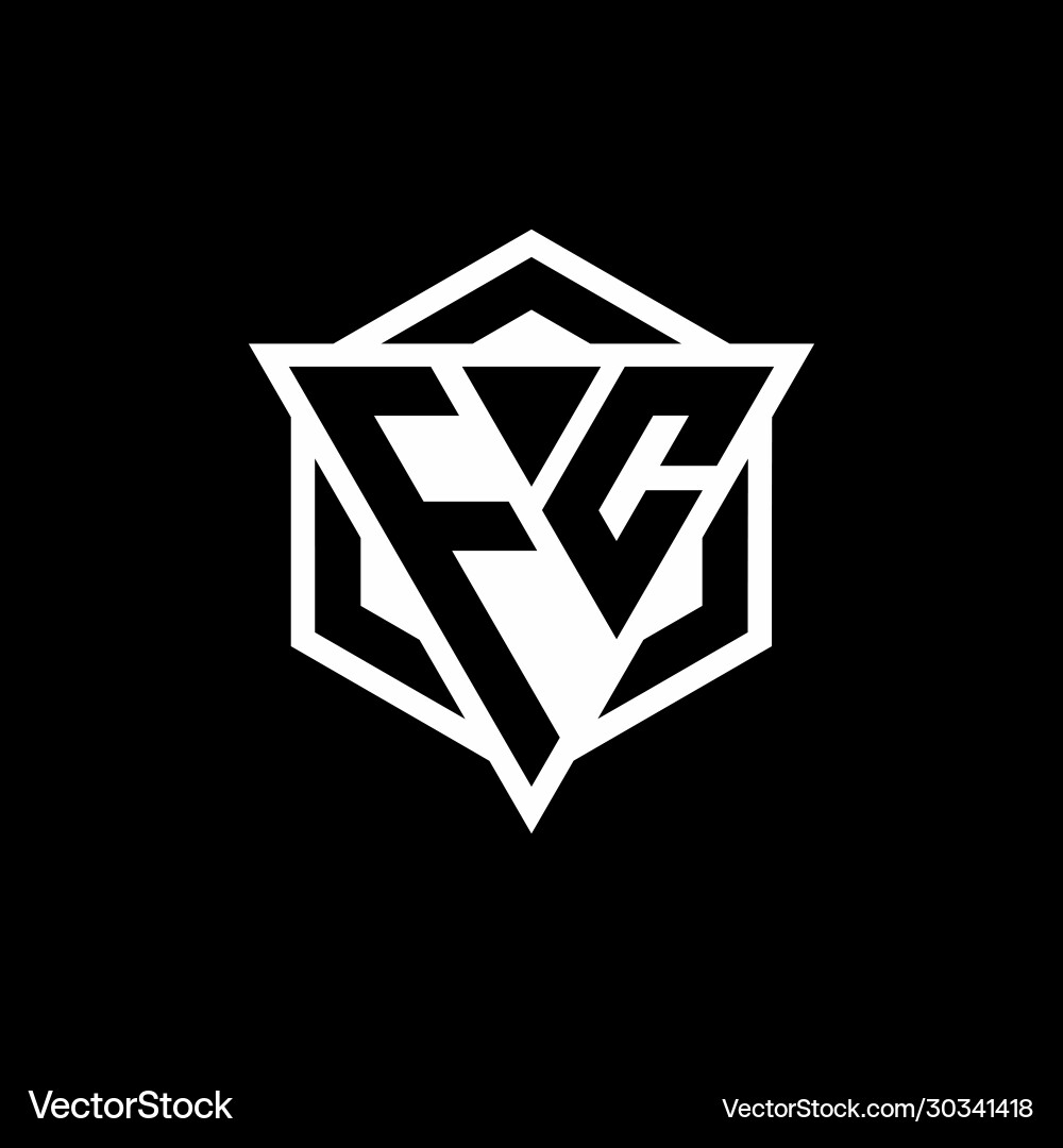 Fc logo monogram with triangle and hexagon shape Vector Image