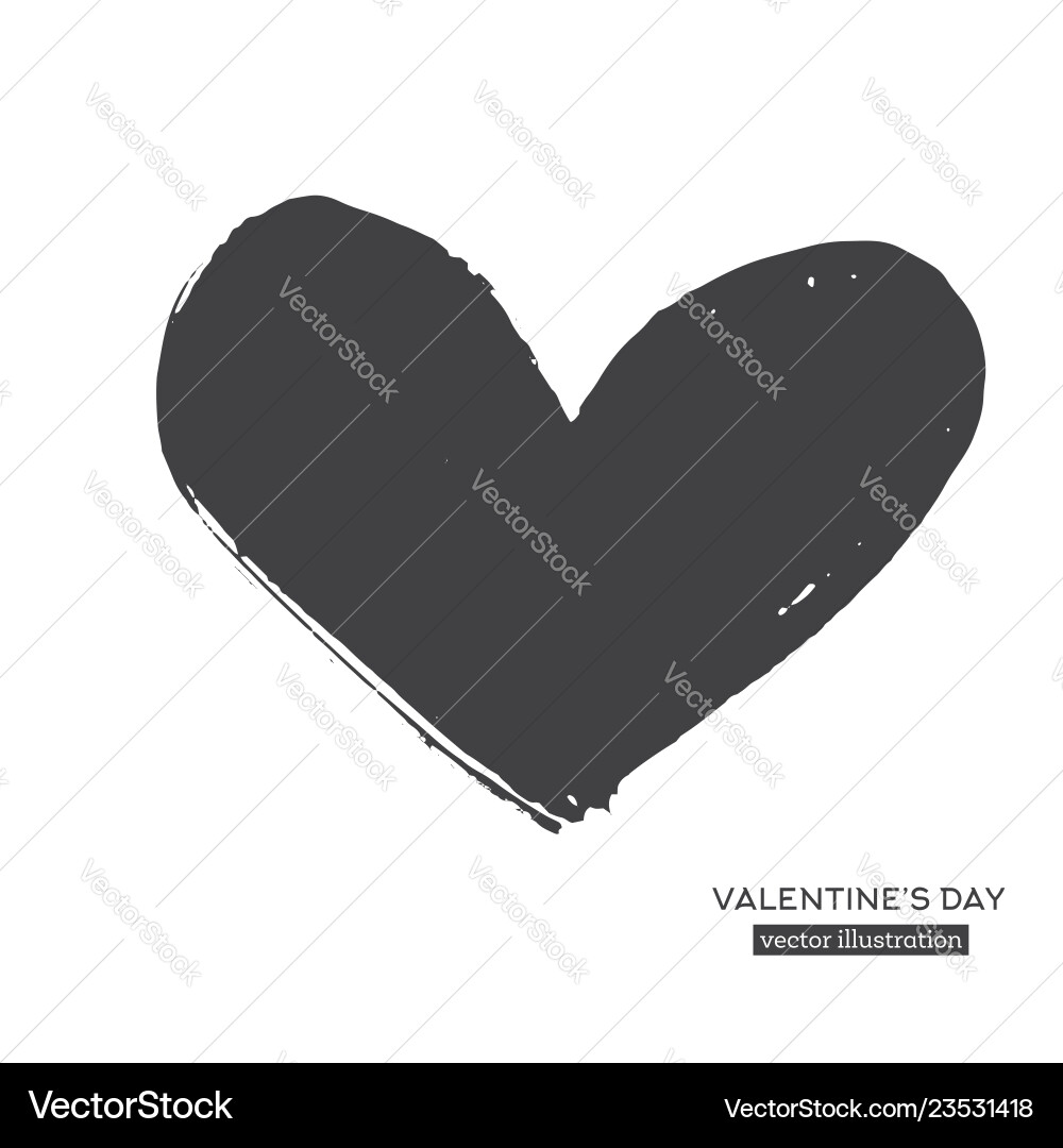 Hand drawn calligraphy heart isolated on white Hand drawn calligraphy heart isolated on white vector image