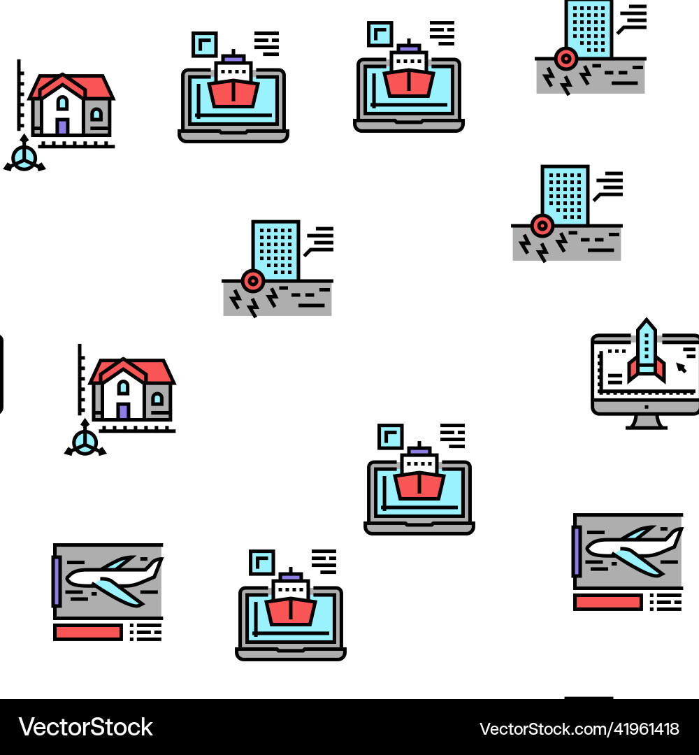 Modeling engineering seamless pattern Modeling engineering seamless pattern vector image