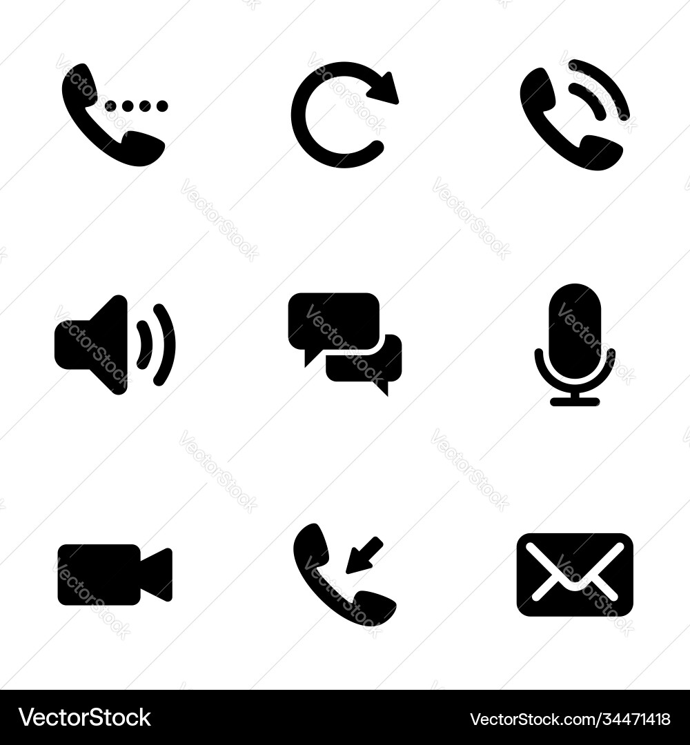 Phone Call Icons - Simple Set vector image