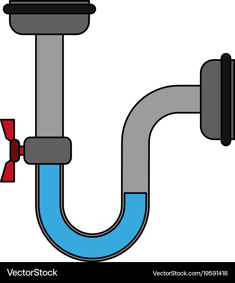 Pipeline with faucet Vector Image