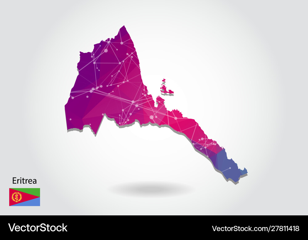 Polygonal eritrea map low poly design made Polygonal eritrea map low poly design made vector image