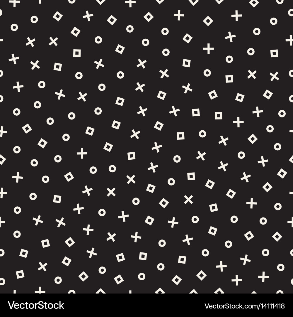 Retro geometric line shapes seamless patterns vector image