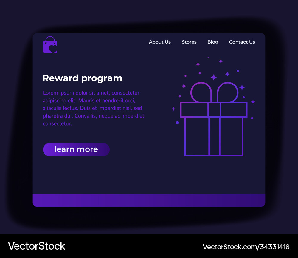 Reward program website template vector image