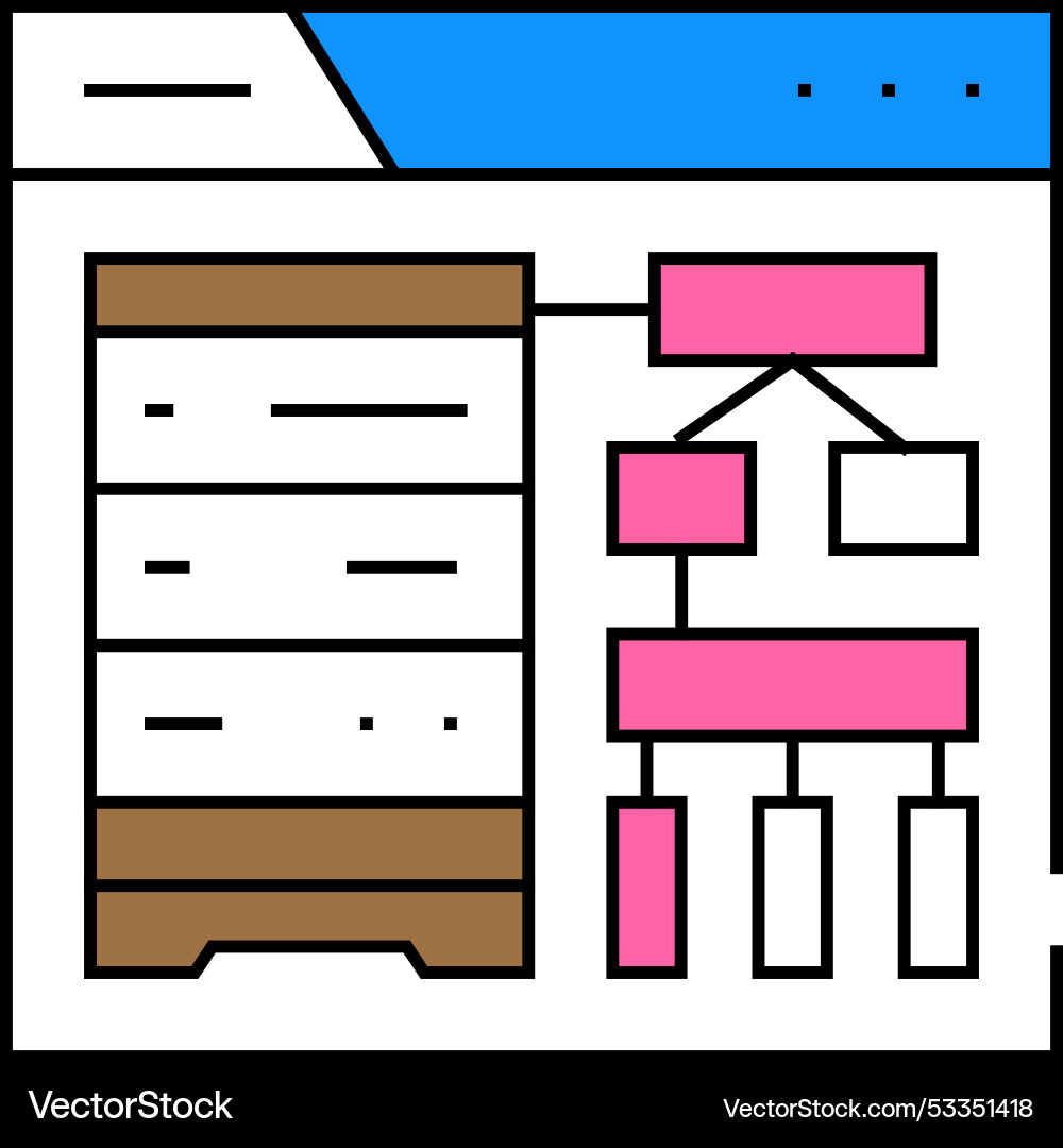 Schema development database icon color Schema development database icon color vector image