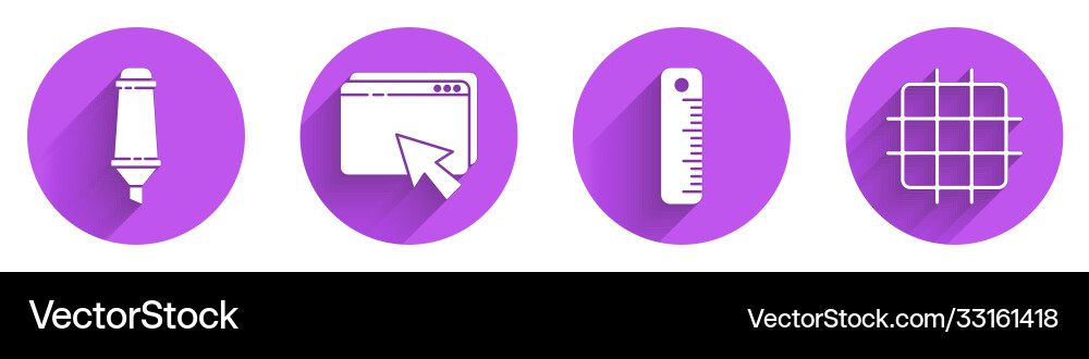 Set marker pen web design and development ruler Set marker pen web design and development ruler vector image