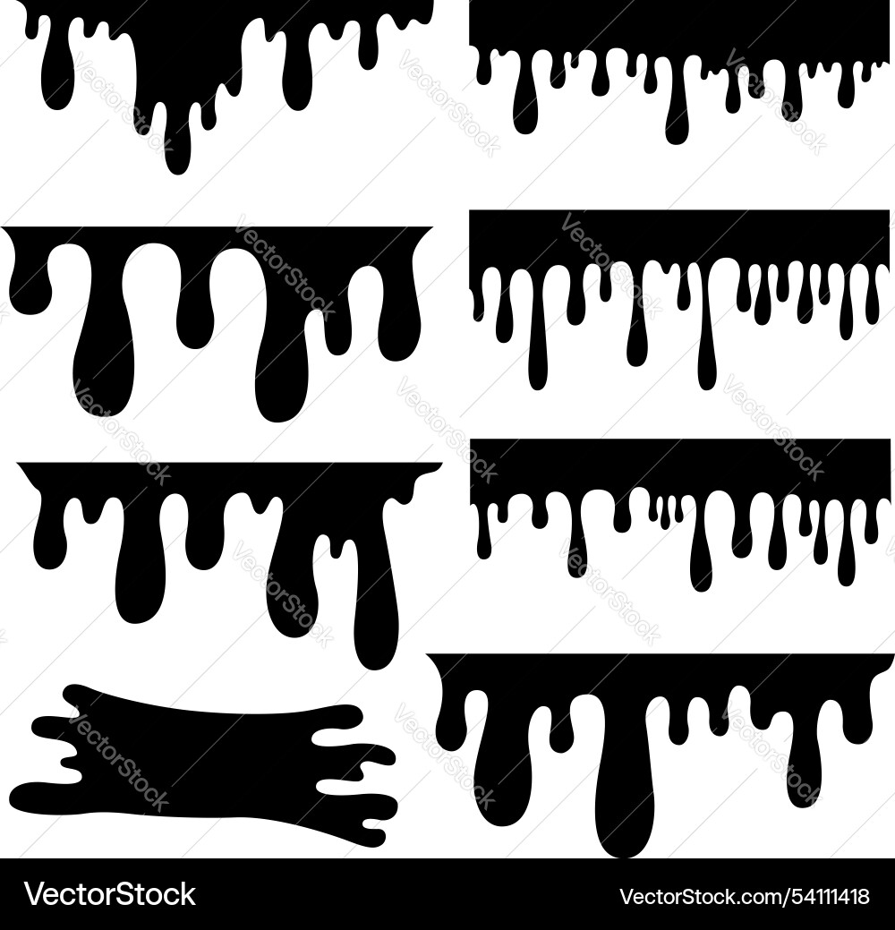 Set of paint splashes splatter blobs Set of paint splashes splatter blobs vector image
